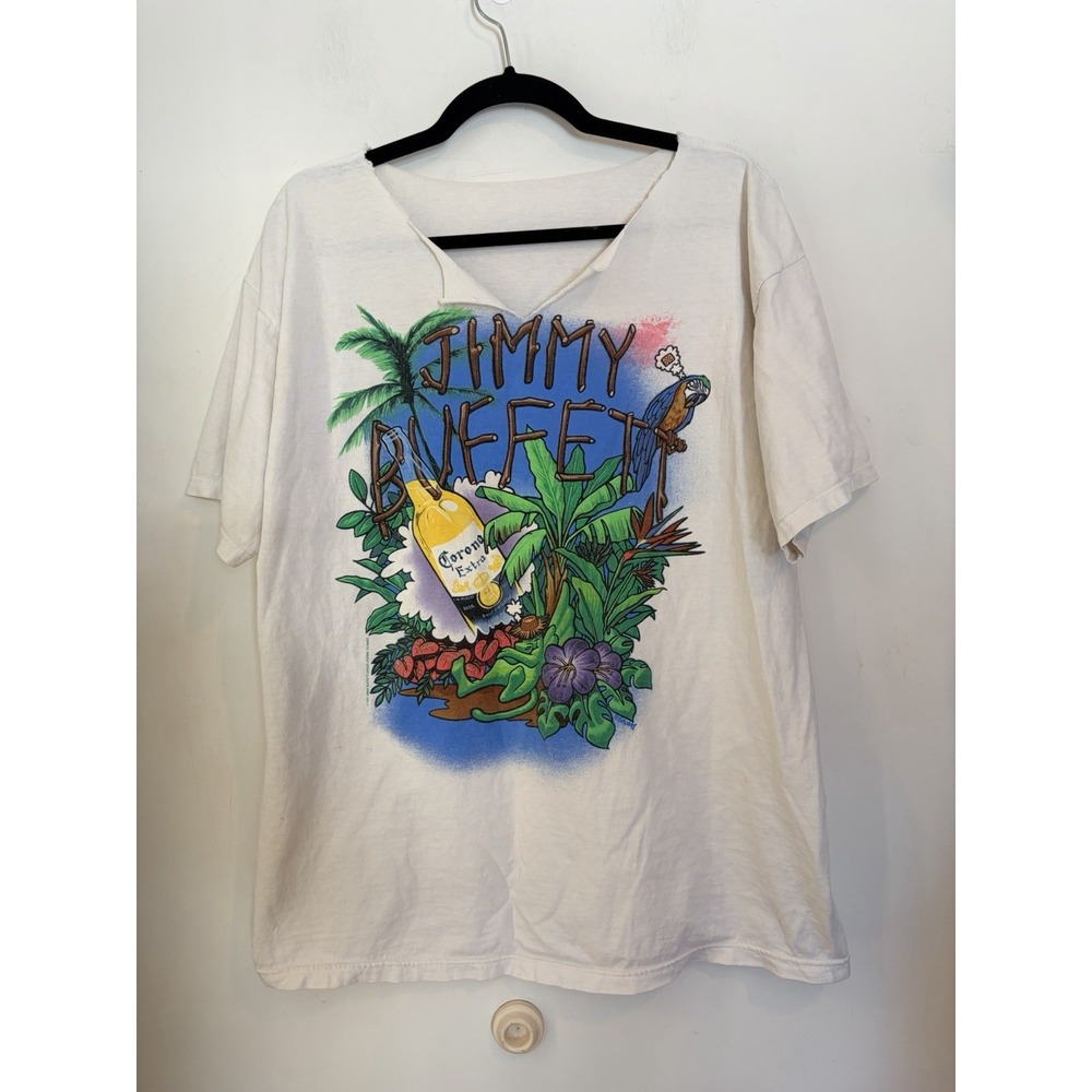 Vintage 90s JIMMY BUFFETT Havana Daydreamin' Tee T-Shirt Men XL Corona Parrot‎